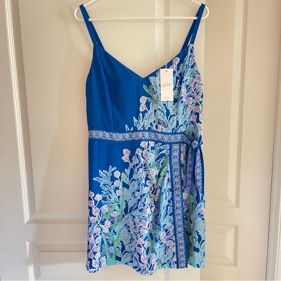 Lilly Pulitzer Nettie Skirted Romper Seacret Escape Size 12 - Picture 1 of 16
